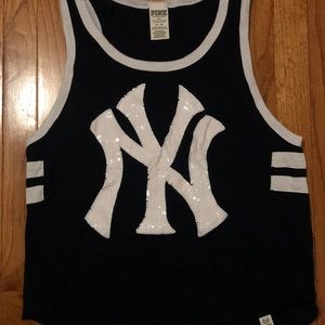 PINK Yankees Razorback tank